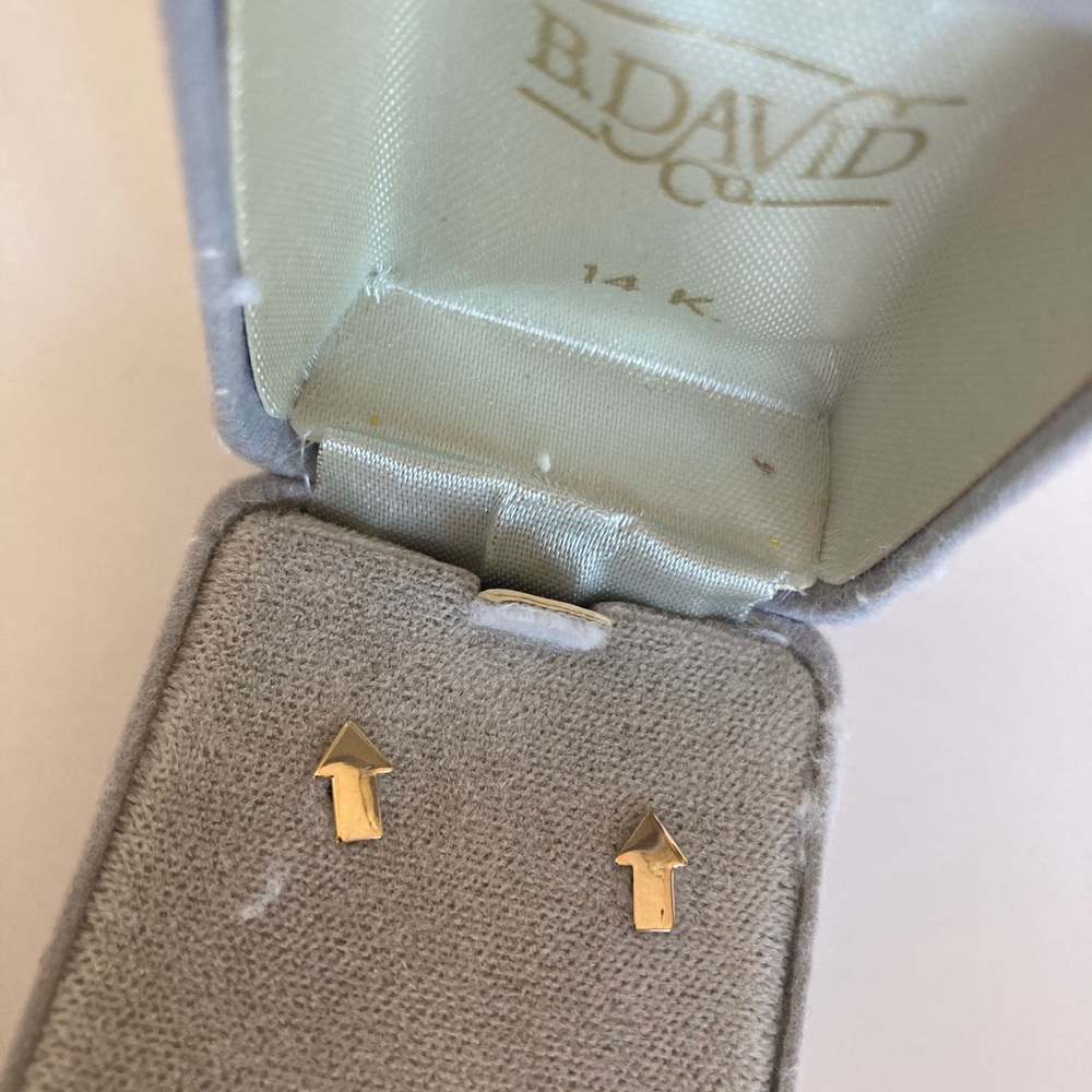 14k karat gold vintage antique earrings - arrows
